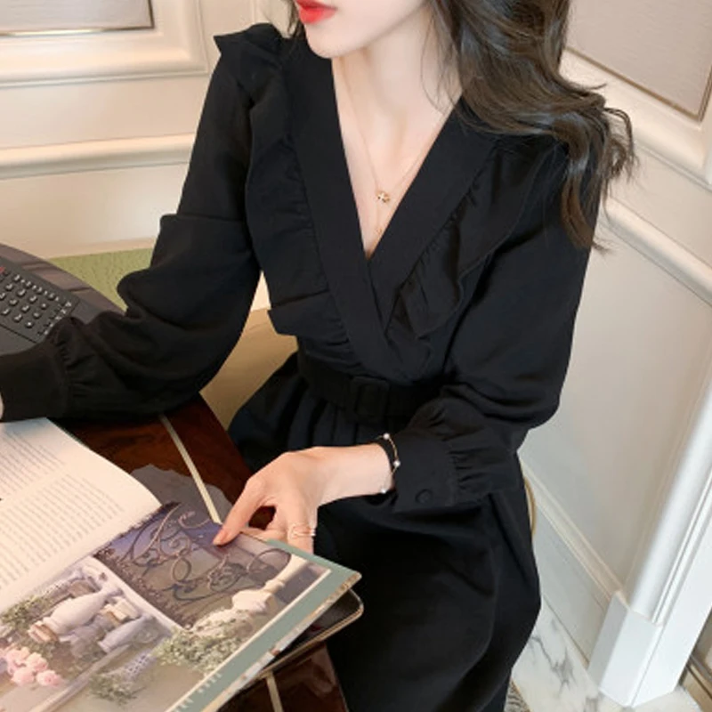 

S-Xl Plus Size New Spring Dress Girls Boho Solid Female 2020 Vintage Dress Party Oversize Long Sleeve Women Dresses Robe Vestido