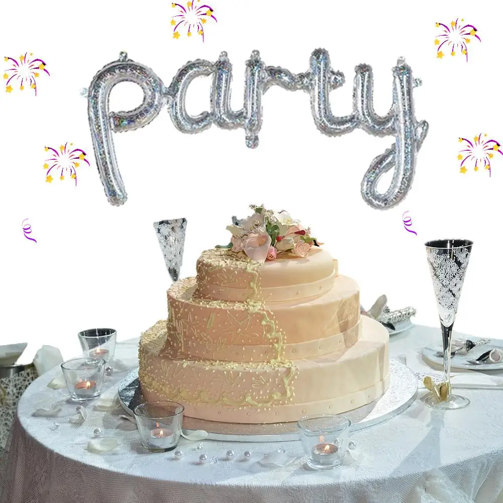 Сиамские буквы розовый инфракрасный серебристый воздушный шар Helloparty