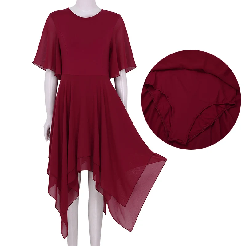 ChicTry Новый взрослый Асимметричный плотный шифон цвет современный Лирический
