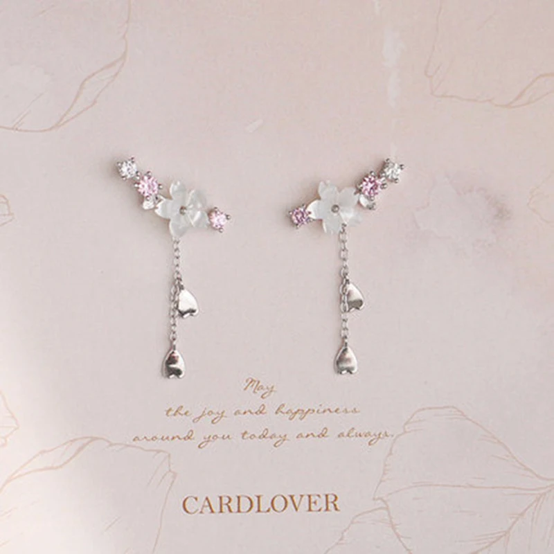 

Fashion Creative Cherry Blossoms Flower Design Stud Earrings For Women Romantic Elegant Flower Earrings Party Engagement Jewelry