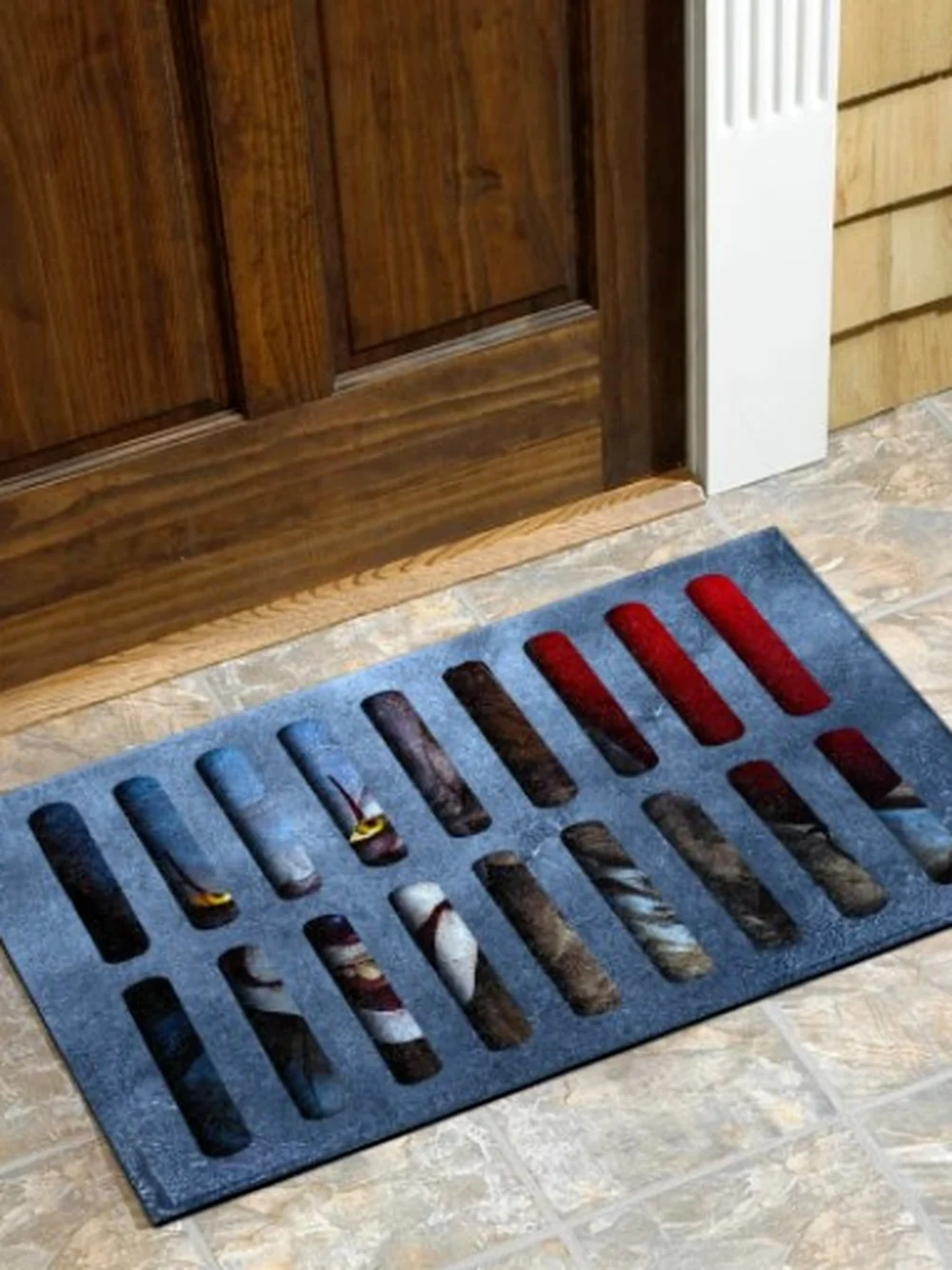 

Black and white clown stereo vision carpet Halloween horror floor mat living room bedroom door mat bathroom hallway home rugs