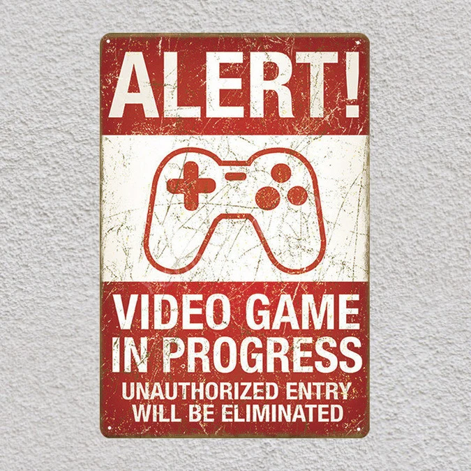 1 шт. игровая консоль без трещин жестяная пластина знак настенная комната мужская