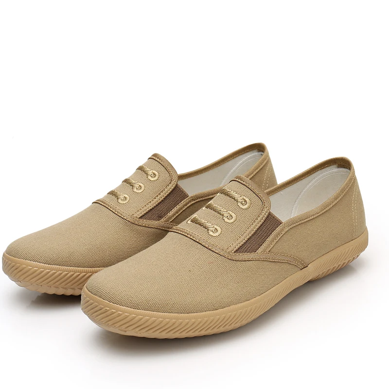 

Flat-heeled rubber-soled work labor insurance men's shoes, breathable low-top round toe casual canvas shoes