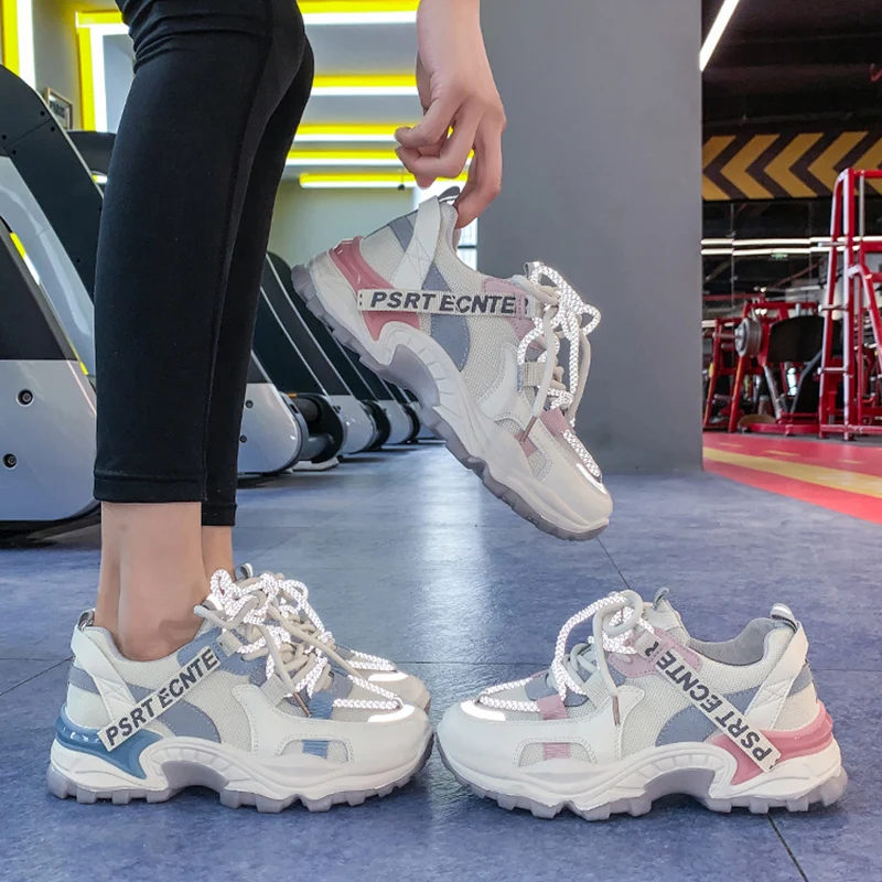 

White Sneakers Women Shoes Fashion Casual Sport Shoes Woman Vulcanized Shoe Breathable Mesh Walking Trainers Tenis Feminino