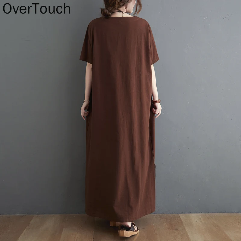 

2021 Plus Size Summer Dress Women Vintage Lady Vestido Long Dress Oversize Cotton Sundress Loose Casual Clothing 4XL 5XL