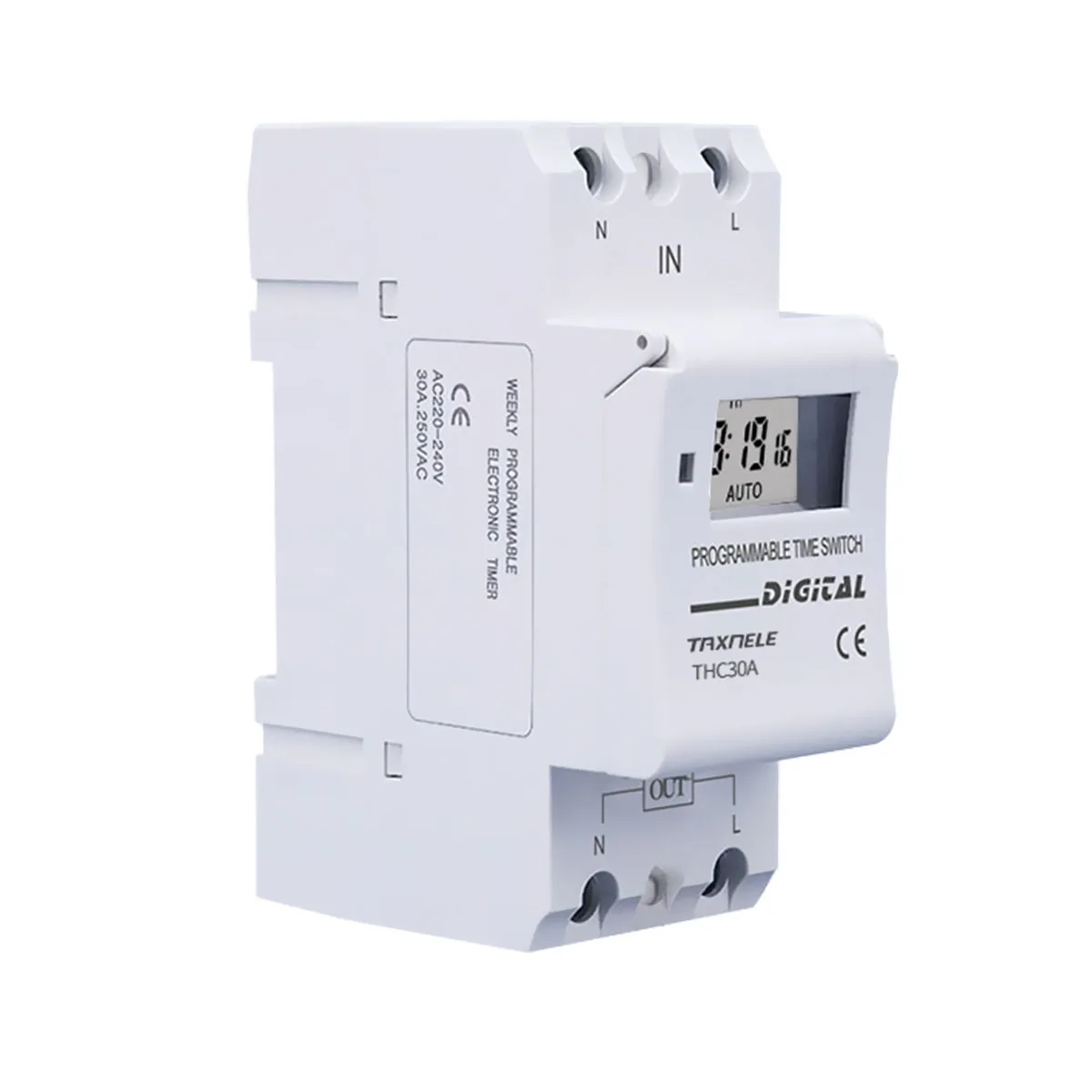 New type Din Rail 2 wire Weekly 7 Days Programmable Digital TIME SWITCH Relay Timer Control AC 220V 230V 12V 24V 48V 16A 30A |