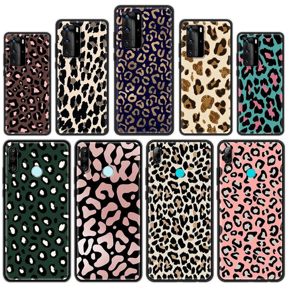 

Leopard Print Silicone Soft Case for Huawei P30 P20 P10 Pro P20 Lite P40 Pro Plus P Smart Z 2021 Luxury Phone Coque