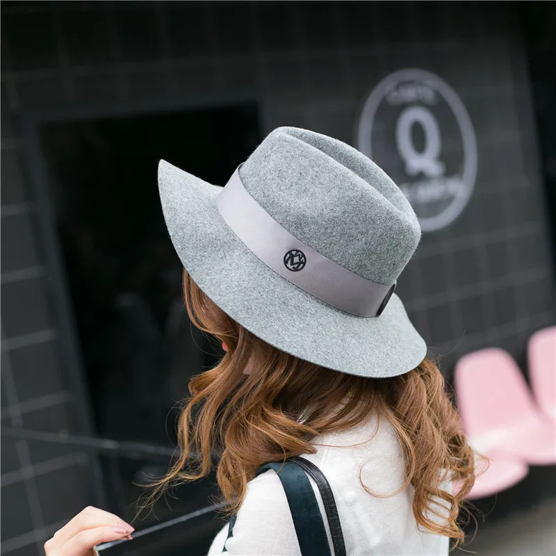 Модная шляпа Fibonacci для женщин Федора из 100% шерсти элегантная женская с лентой и