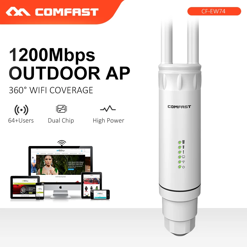 AC1200 1200Mbps Dual Dand High power Outdoor AP WIFI Router 2.4G+5Ghz Long Range Extender PoE wireless router CPE bridge antenna