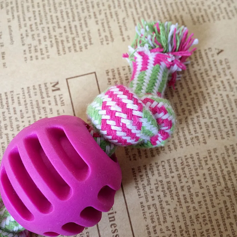 

1 Pcs Pets Dogs Supplies Pet Dog Puppy Cotton Chew Knot Toy Durable Braided Bone Rope Teeth Cleaning Supplies Random Color