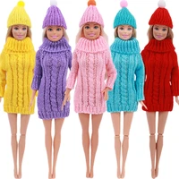 2pcslot freeshiping 1sweater1hat handmade barbies clothes for accessories 11 8 inch barbies doll winter clothinggirls gift