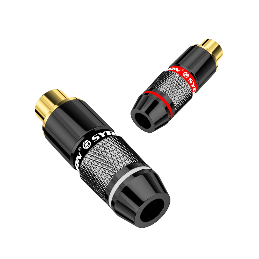 Высококачественный 24 каратный золотой разъем RCA для аудио и видеоразъема адаптер