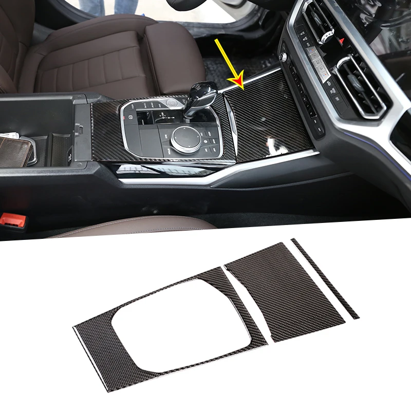 

For BMW G20 G28 325 3 Series 2019 2020 Soft Carbon Fiber Car Center Console Gear Shift Decoration Panel Cover Trim LHD