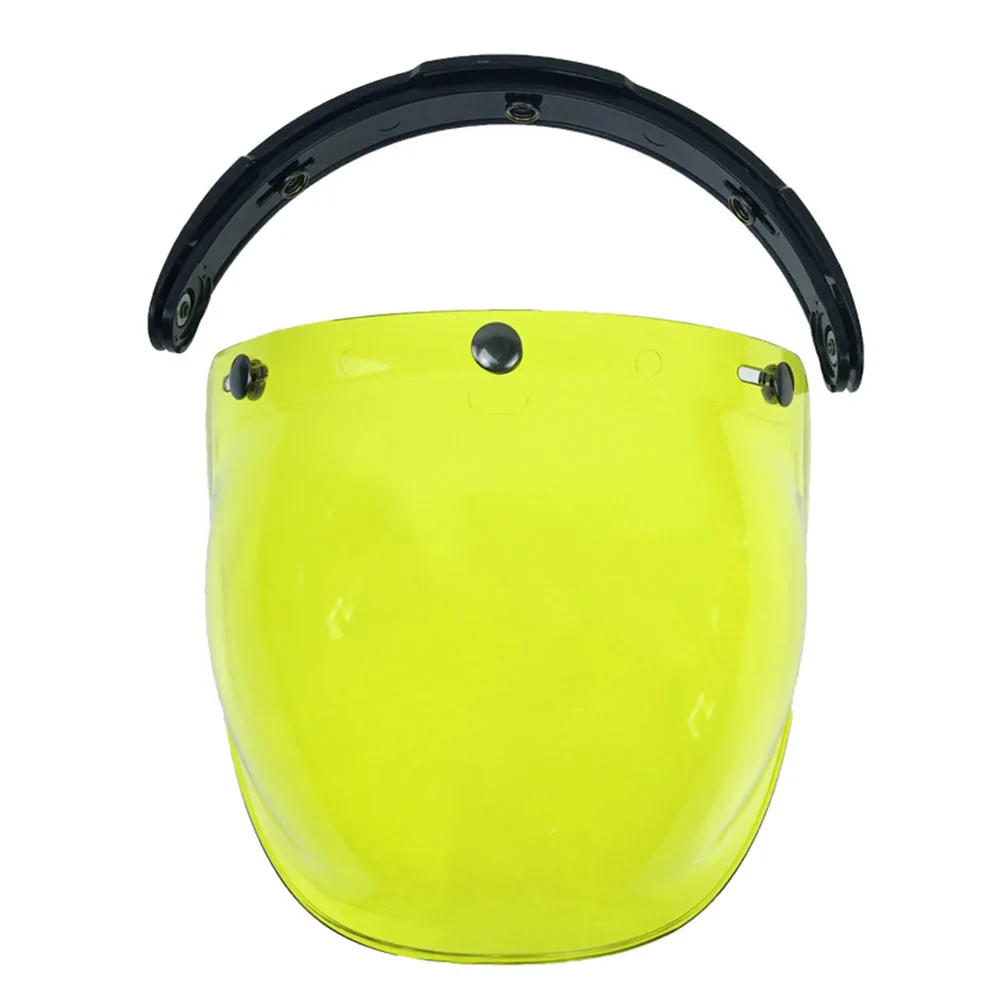 

Riding Bubble Visor 3 Snap Open Face Universal Anti Fog UV Protection Motorcycle Helmet Windshield Scratch Resistant Flip Up