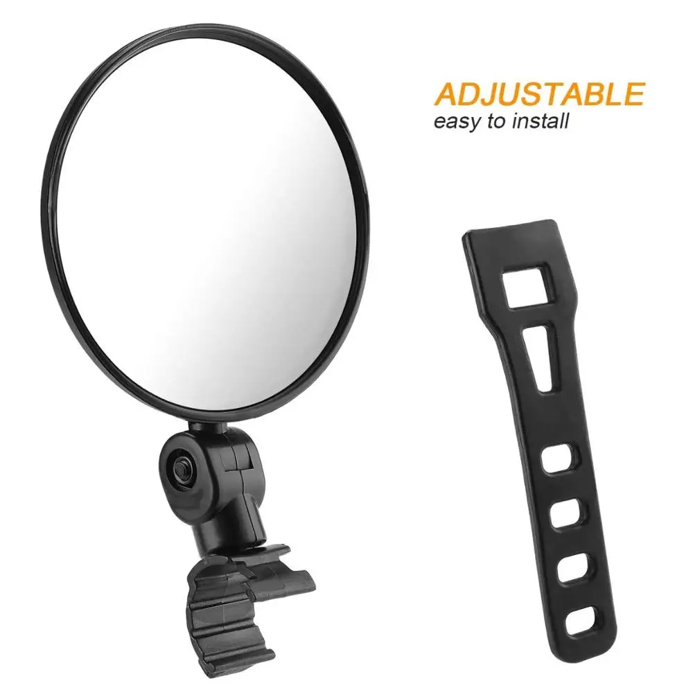

Bike Mirrors, 2pcs Bicycle Cycling Rear View Mirrors Adjustable Rotatable Handlebar Mounted Convex Mirror for Mountain Road Bike