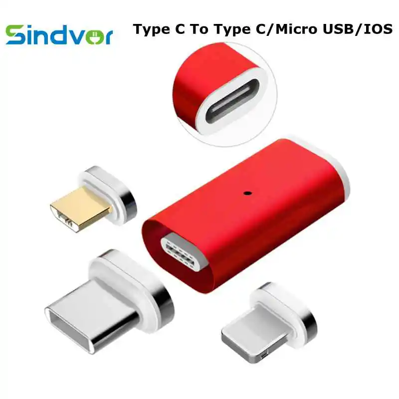 3 в 1 Магнитный адаптер Type C магнитный разъем для передачи Micro USB 3A ток быстрое