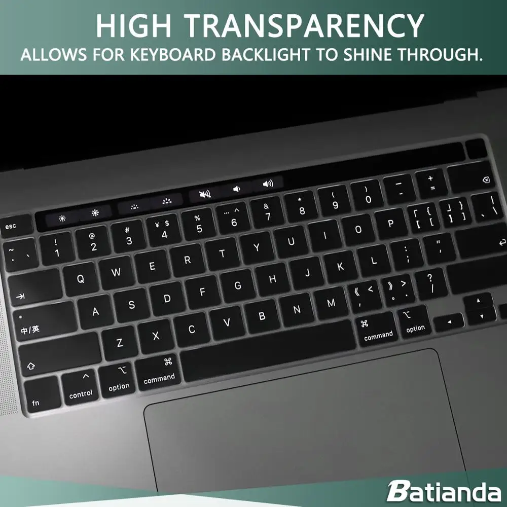 Светильник из термополиуретана с прозрачным покрытием для клавиатуры MacBook Pro 16 дюймов A2141 с сетчаткой