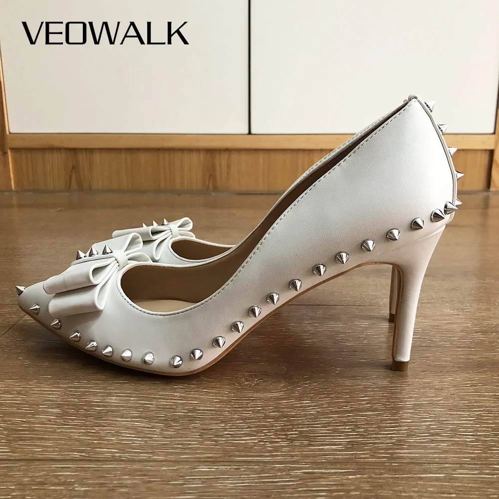 

Женские матовые туфли-лодочки Veowalk, на высоком каблуке, с шипами