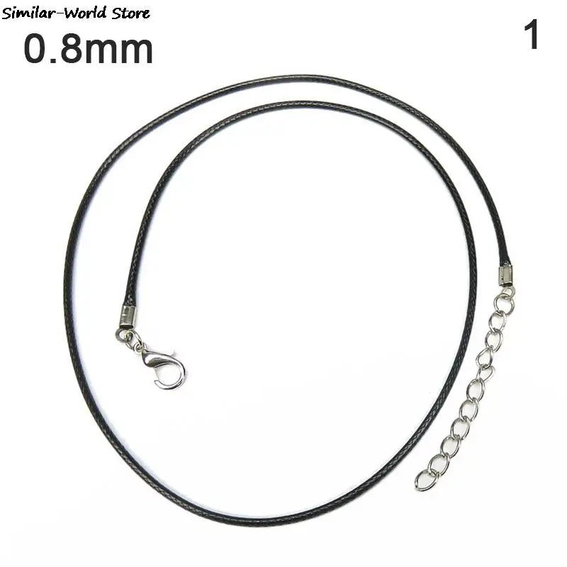 

10pcs/lot Wholesale Jewelry Clasp Lobster Clasp Necklace Rope Wax Leather Cord Black Necklace Lanyard Pendant Cords