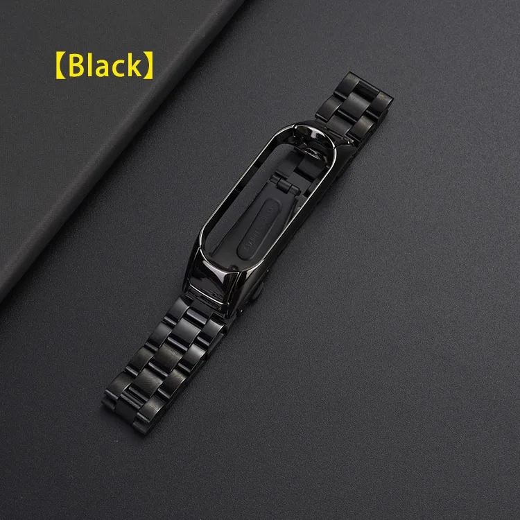 Black UEBN для mi band 4 сменный металлический ремешок из нержавеющей стали браслеты mi Band 3 ремешок для Xiaomi mi band 4 - Цвет ремешка: Black