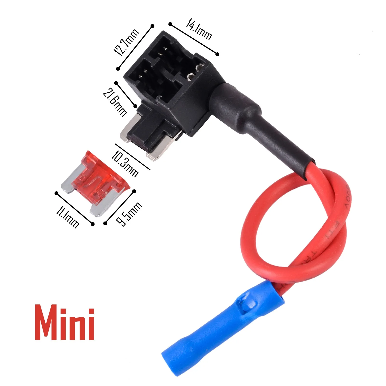 

12V MINI SMALL MEDIUM Size Car Fuse Holder Add-a-circuit TAP Adapter with 10A Micro Mini Standard ATM Blade Fuse