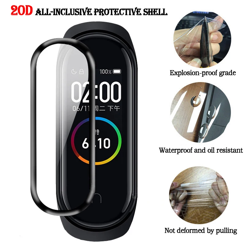 

20D All-inclusive protective film is suitable for Xiaomi mi band 6 5 smartwatch screen protective film waterproof and oil-proof