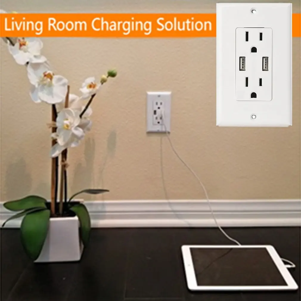 2.4A USB стандарт США настенная розетка американский портативная 15а американская