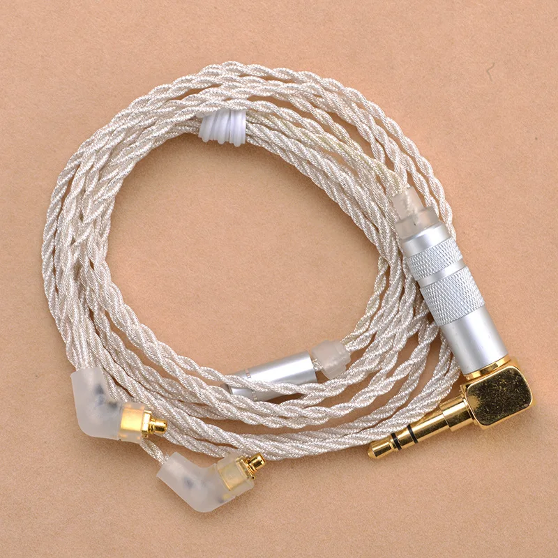 Кабели для наушников MMCX посеребренный, сменный кабель для Shure SE215 SE315 SE425 SE535 SE846 для Logic UE900