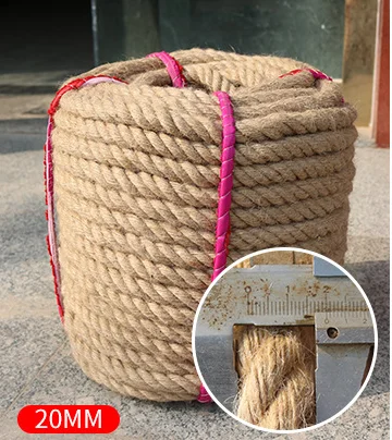 

20mm Natural Hessian Jute Twine String Tag Label Hang Rope Wedding Home Woven Decorative DIY Crafts