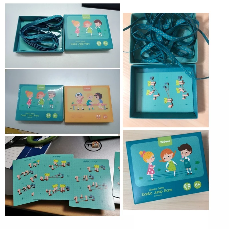 Mideer Детская уличная игрушка эластичная резиновая лента для прыжков 3 м синяя
