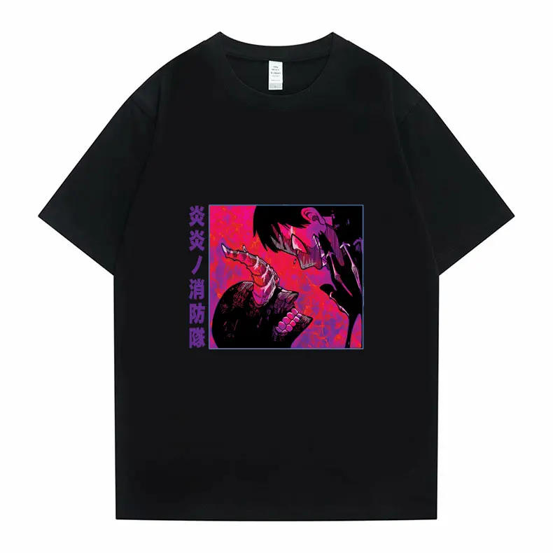 

Fire Force Tees Tops Popularity Anime Fire Brigade of Flames Shinra Kusakabe Print Tshirt Men Women Loose T-shirt Short Sleeve