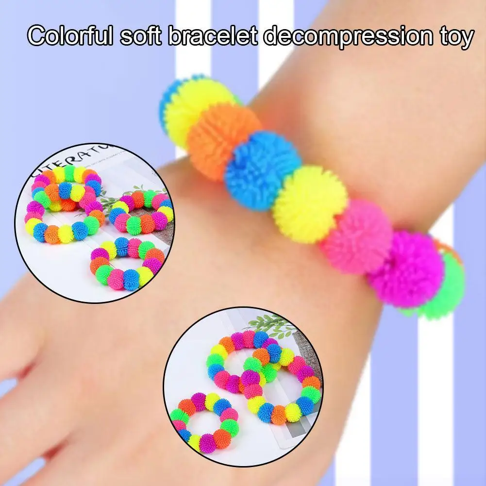 

Эластичный браслет из термопластичной резины, игрушки для снятия стресса, разноцветные эластичные рельефные игрушки для аутизма, мягкий бр...