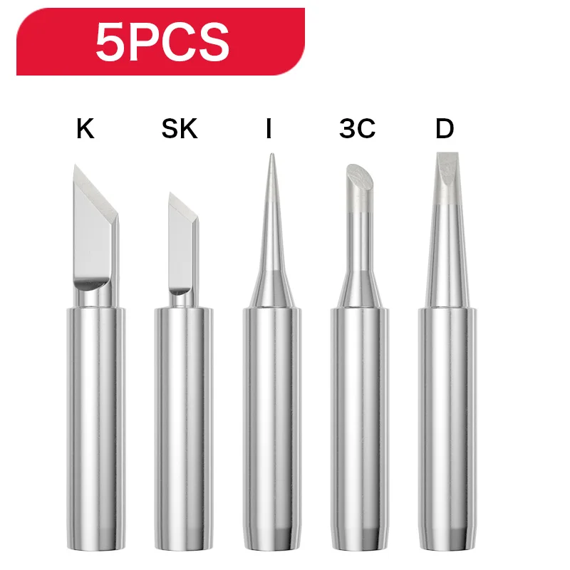 

Набор наконечников для паяльника, 5 шт., красная Медная головка для паяльника 900M-T, наконечник для электрического паяльника