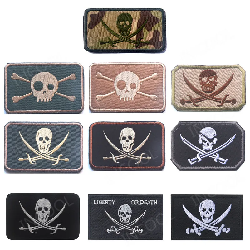 Нашивки с вышивкой в виде черепа и меча Тактическая Военная нашивка Аппликации