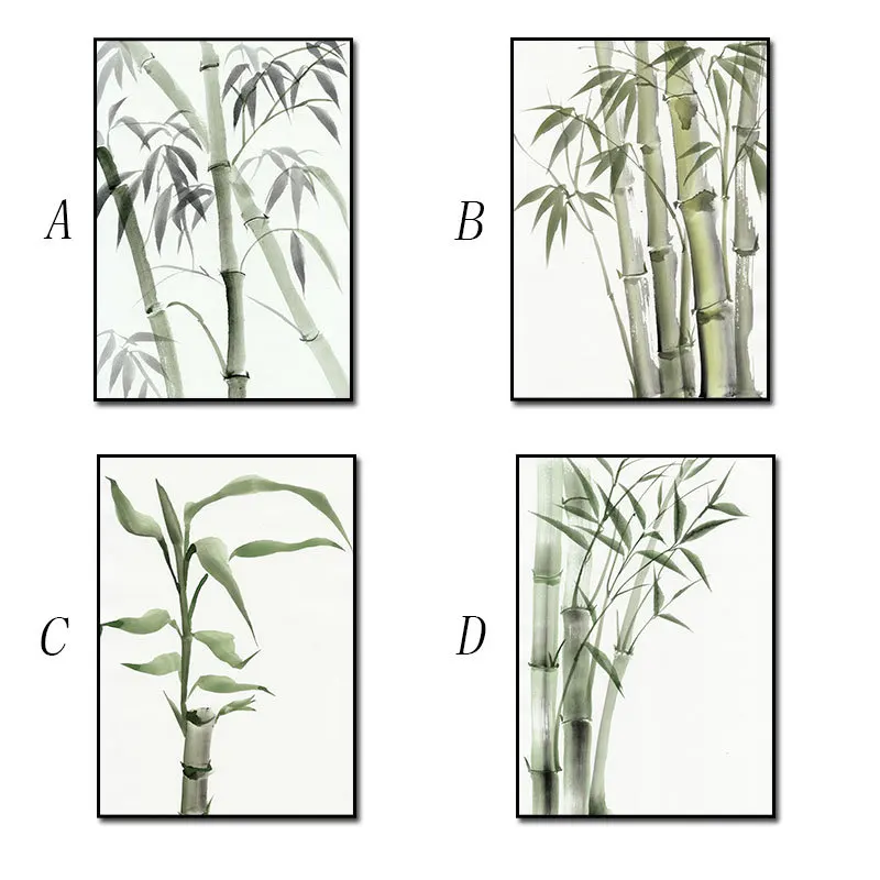 Современная простая бамбуковая Картина на холсте в китайском стиле настенные