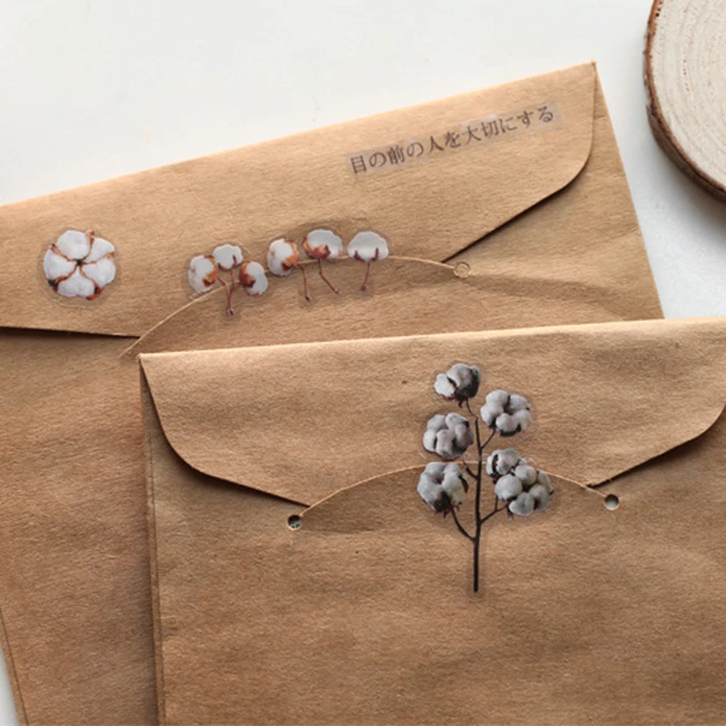

Flowers Plants Transparent Sticker Set Vintage Adhesive Stationery Stickers Decorative Label For Scrapbooking Album