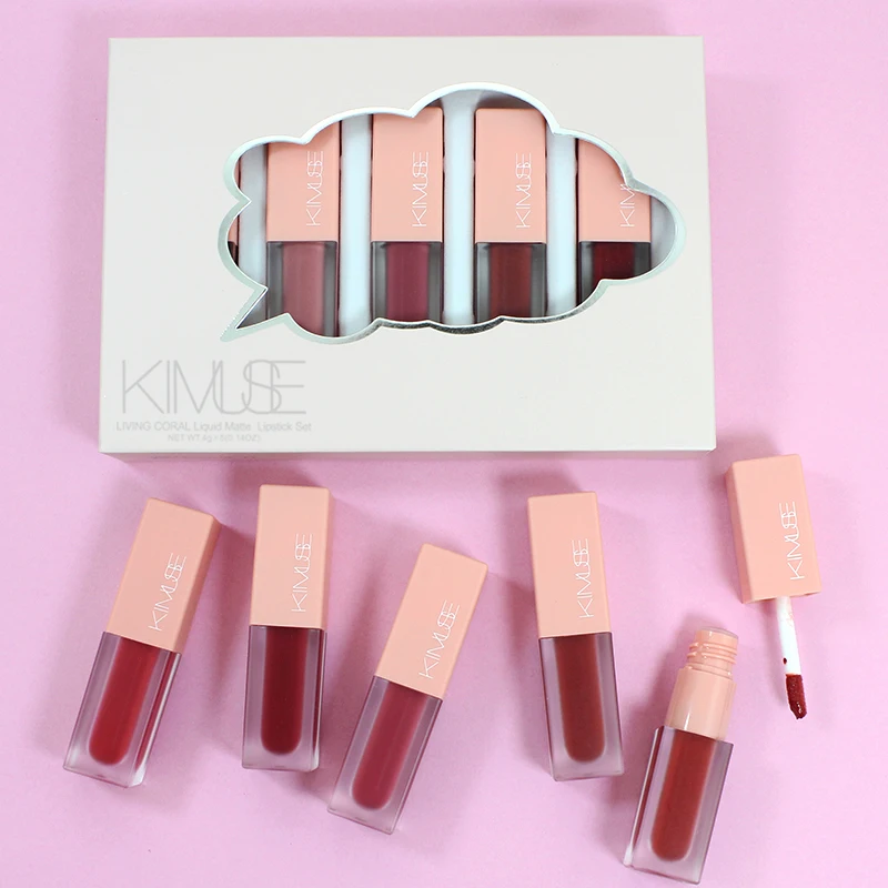 

5pcs/Set Liquid Lipstick Red Matte Nude Lip Gloss Waterproof Long Lasting Lip Makeup Lip Glaze Lip Tint Cosmetics