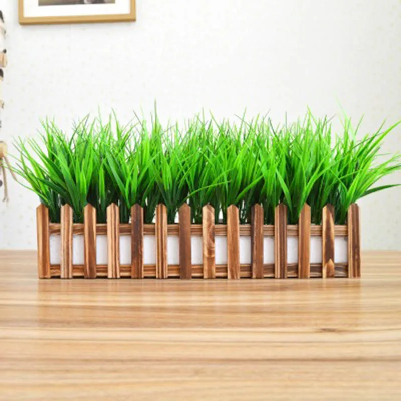 50cm deep fence Высокое искусственное пластиковое растение трава украшение для дома цветы забор Горшечное украшение UEJ - Цвет: 50cm deep fence