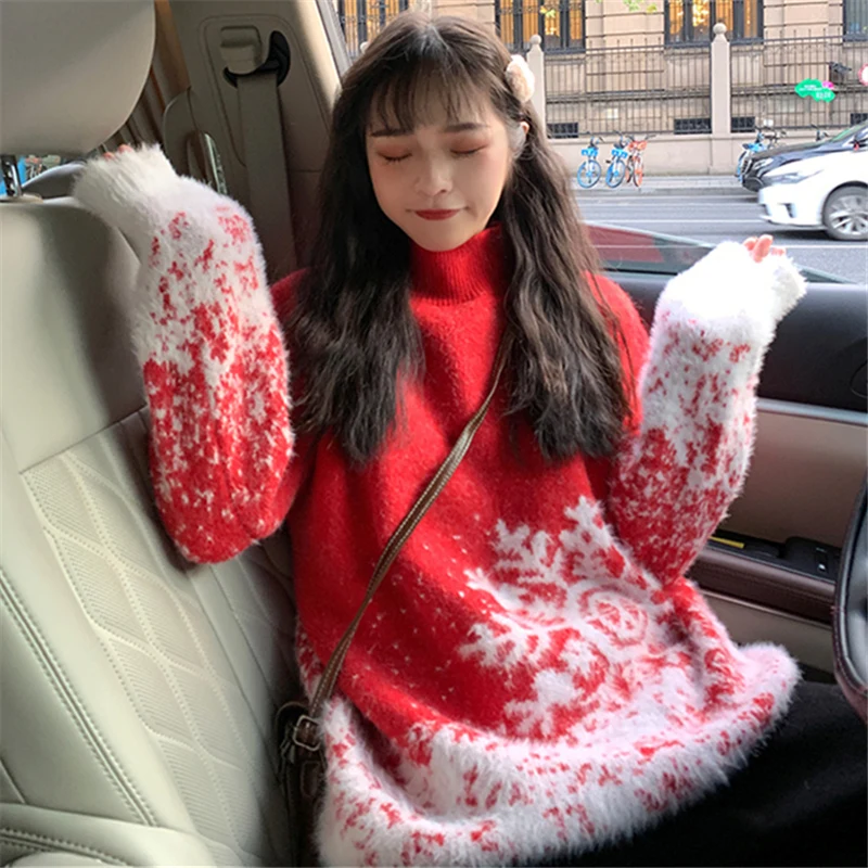 Японская Рождественская Женская осенне-зимняя модная свободная нежная