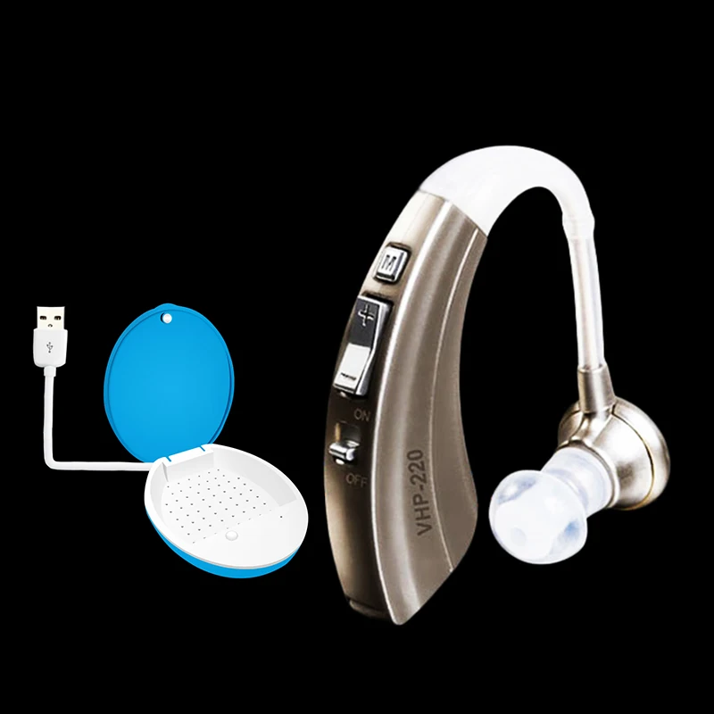 Hearing Aid w Dryer 4 режима BTE слуховой аппарат мини для пожилых людей шумоподавление цифровой беспроводной портативный усилитель звука длительное использование - Цвет: Hearing Aid w Dryer