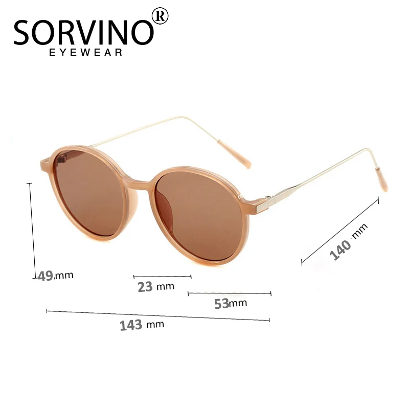 Мужские и женские Овальные Солнцезащитные очки SORVINO ретро дизайн лето 2020 высокое