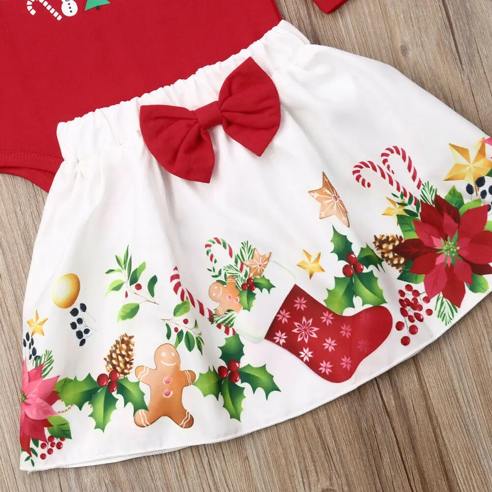 Рождественское боди с надписью My 1-я Рождество для новорожденных девочек костюм