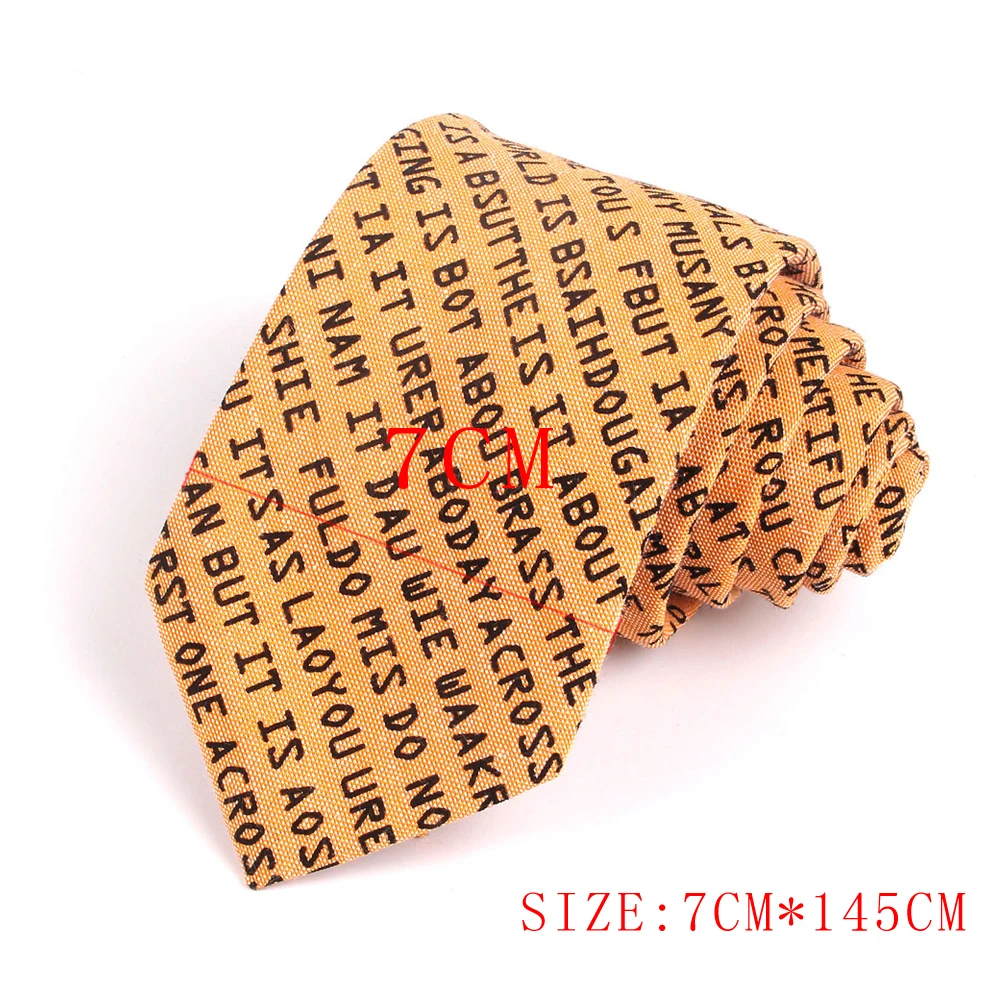 Узкие мужские галстуки классические надписи галстук с принтом для бизнеса