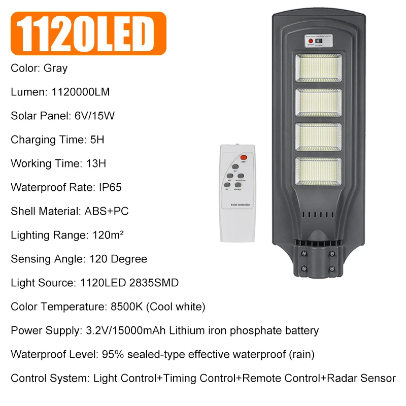 

300W/600W/900W/1200W LED Solar Lamp Solar Wall Light Powered Sunlight Radar PIR Motion Sensor Street Light for Garden Outdoor