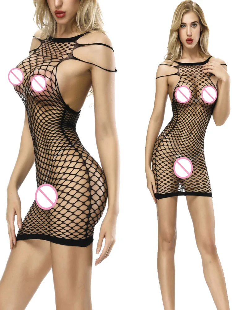 Сексуальное нижнее белье в сеточку женское платье Прозрачная майка женская