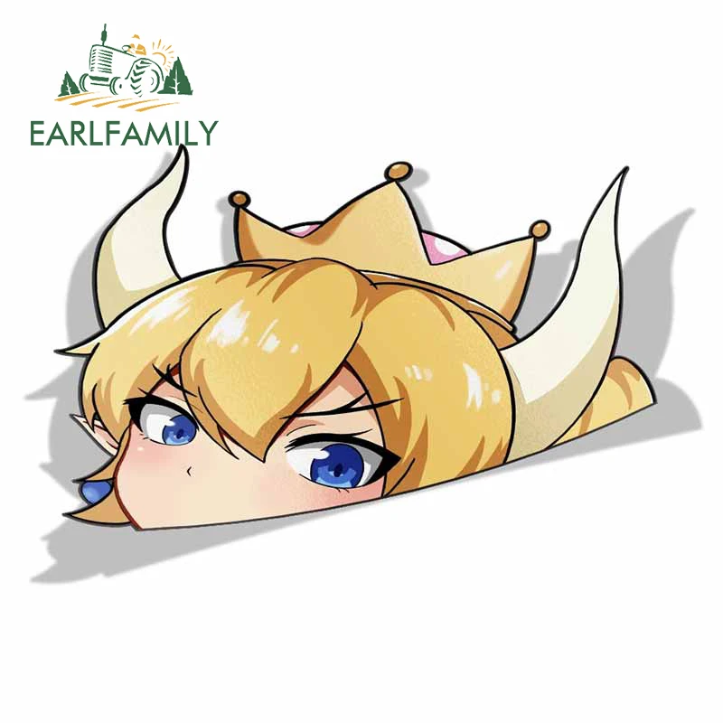 EARLFAMILY 13 см x 8 5 автомобильные наклейки для Bowsette King Peeker Peek аниме Переводные