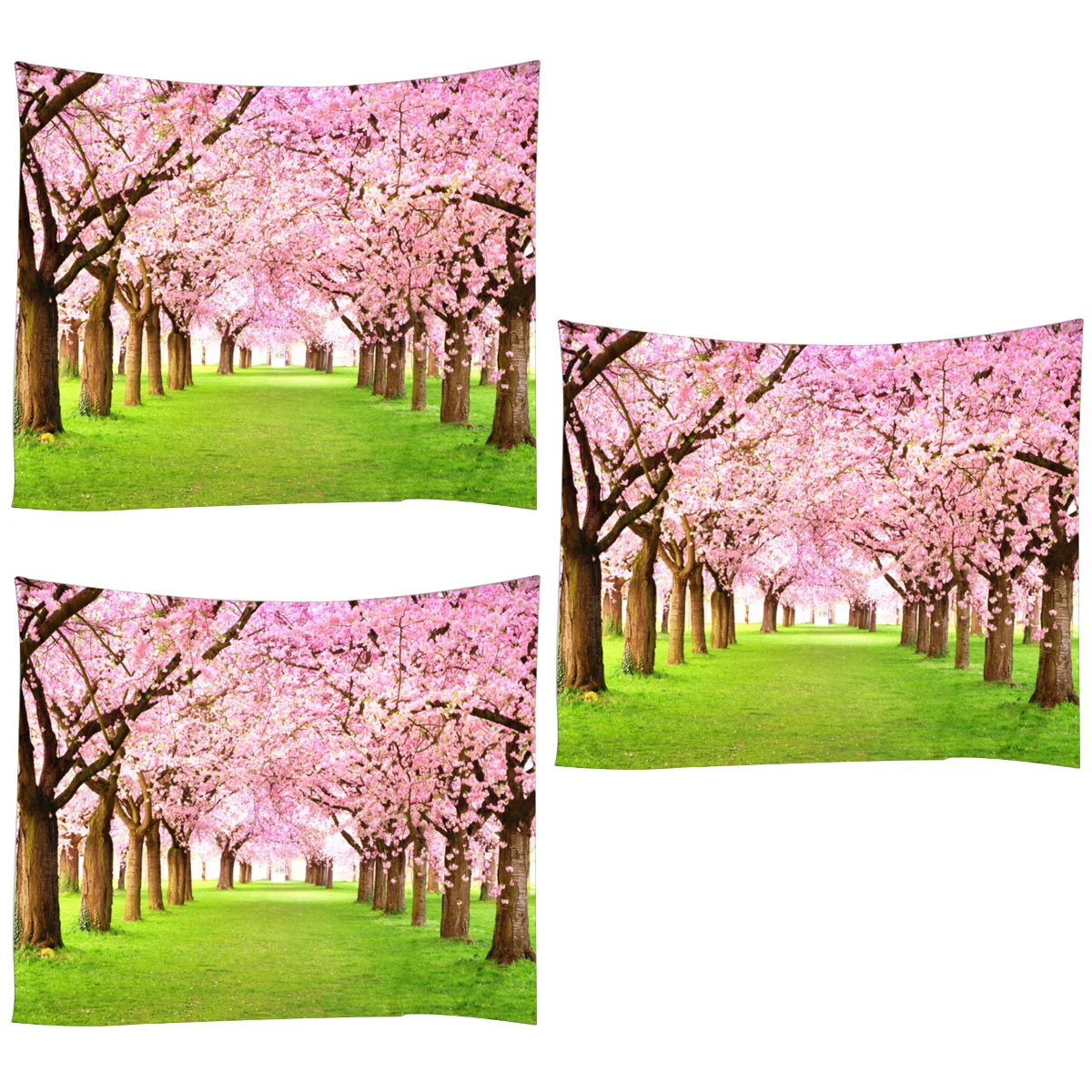 

3 pcs 150x150cm Outside Window Blossoms Tapestry Exquisite Charming 3D Backdrop Decorative Hanging Blanket for Home