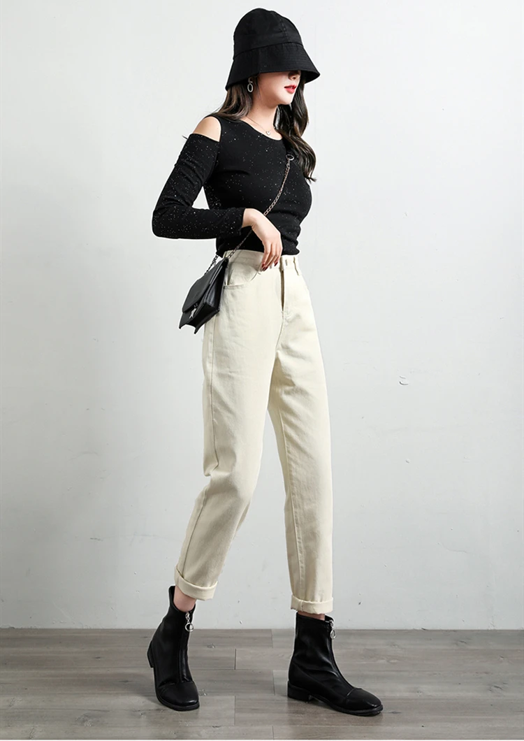 

New 2021 Women Spring Summer Jeans Casual Straight EmpireTrousers Loose Denim Fashionable Ankle-Length Pants