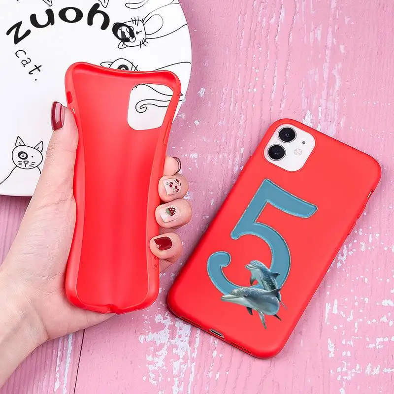 

Fashion Dolphin With Numbers Phone Casefor IPhone 12 11 Pro Max XS XR 8 7 6s Plus 11Pro 7Plus 8Plus
