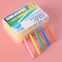 60pcs dental floss push pull interdental brushes 0 7mm slim soft tooth pick interdental cleaners orthodontic wire oral care tool